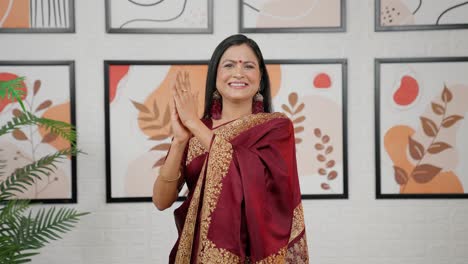 Indian-woman-appreciating-and-enjoying
