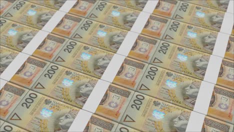 200-Polnische-Zloty-Banknoten,-Gedruckt-Von-Einer-Geldpresse