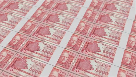 5000-Paraguayische-Guarani-Banknoten,-Gedruckt-Von-Einer-Geldpresse