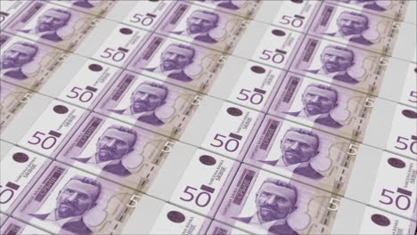 50-Serbische-Dinar-Banknoten,-Gedruckt-Von-Einer-Geldpresse
