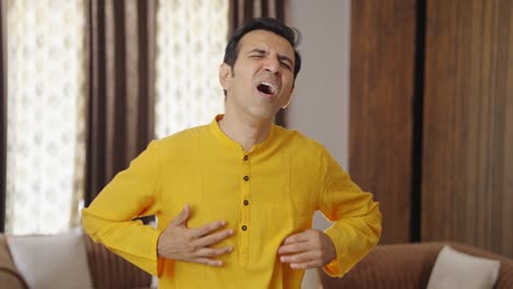 Indian-man-having-Asthma-attack
