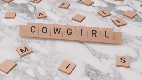 Cowgirl-Wort-Auf-Scrabble