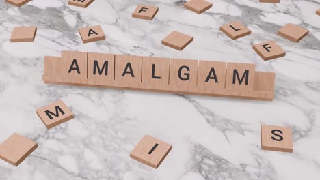 Amalgam-Wort-Auf-Scrabble