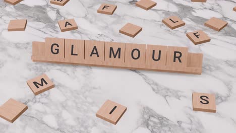 Glamour-Wort-Auf-Scrabble