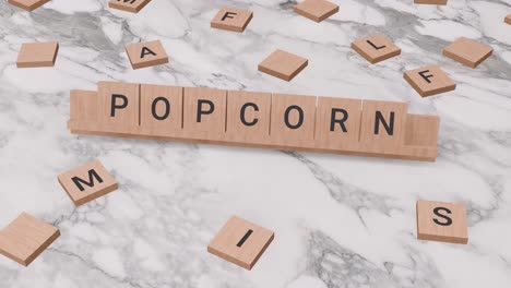 Popcorn-Wort-Auf-Scrabble