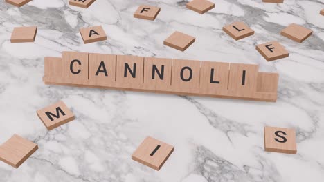 Cannoli-Wort-Auf-Scrabble