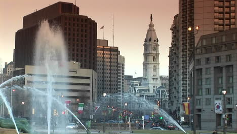 The-downtown-fountains-of-Philadelphia-with-city-hall-in-background-3