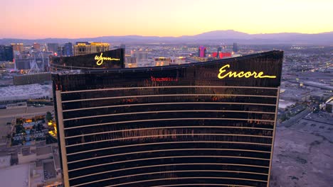 Aerial-view-of-the-Encore-and-Wynn-hotels-in-Las-Vegas-Nevada-1