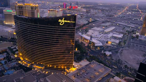 Aerial-view-of-the-Encore-and-Wynn-hotels-in-Las-Vegas-Nevada-2
