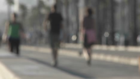 An-Intentionally-Blurred-Shot-Of-Pedestrians-Walking-Near-Santa-Monica-California