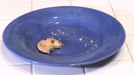 A-Half-Eaten-Cookie-On-An-Empty-Plate-With-Crumbs