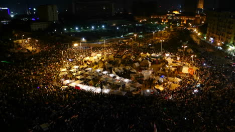 Draufsicht-Der-Demonstranten-Auf-Dem-Tahrir-Platz-In-Kairo-Ägypten