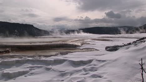 Wide-Shot-Of-A-Hot-Springs'-Terraces-In-Winter