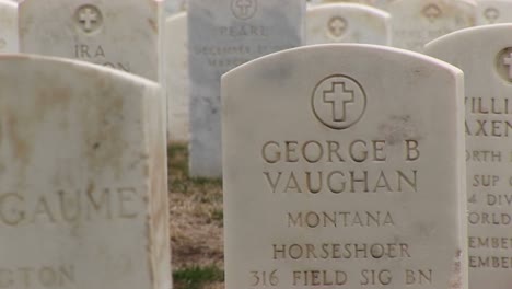 A-Closeup-Of-The-Inscriptions-On-The-Arlington-National-Cemetery-Gravestones-Of-Those-Who-Served-In-Wwi