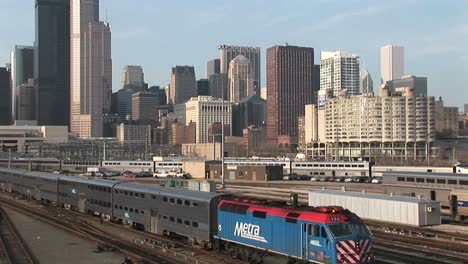 A-Passenger-Train-Heads-Out-Of-Chicago