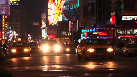 A-Oneway-Street-In-New-York-After-Dark-With-A-Multitude-Of-Lights