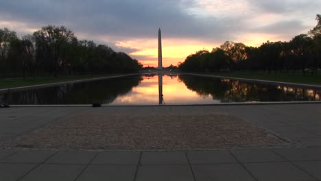 The-Washington-Monument-Is-Centered-In-This-Shot-That-Includes-The-Reflecting-Pool