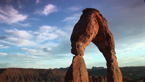 Pan-Up-From-The-Base-To-The-Top-Of-Delicate-Arch-In-Arches-National-Park-Utah