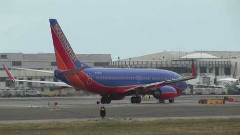 A-Southwest-Airlines-jet-sits-on-an-airport-tarmac