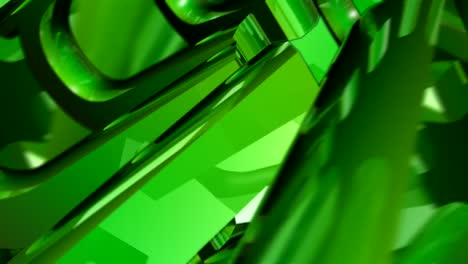 Grüne-3D-Formen-Drehen-Sich