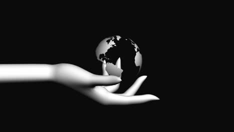 Rotating-Black-&-White-Globe-In-Hand