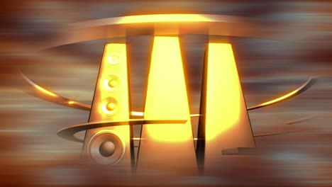 Rotating-Golden-Tower-Speakers-Loop