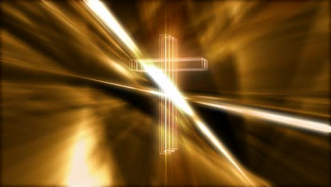 Rotating-Hologram-Cross-Golden