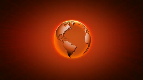 Rotierende-Welt-Orange-Schwarzer-Hintergrund