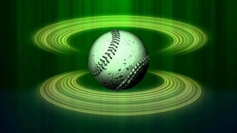 Grüne-Halos-Des-Baseballs-Drehen