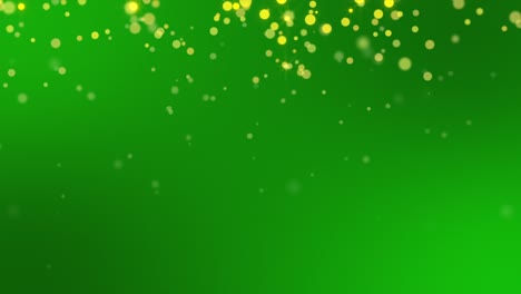 Gold-Sparkles-on-Green-Background-Loop