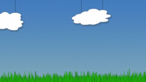 Cartoon-Wolken-Und-Gras-Animiert