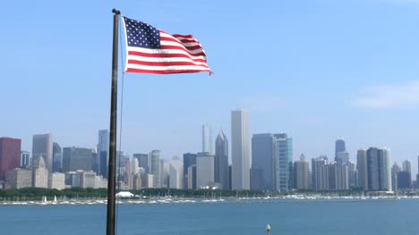 Bandera-de-Estados-Unidos-y-Chicago-Skyline-2