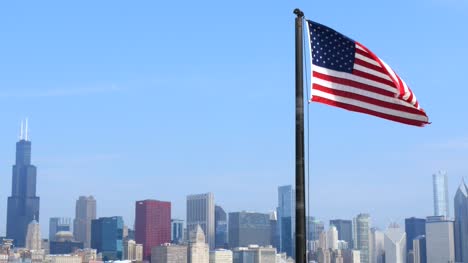 USA-Flagge-Und-Skyline-Von-Chicago-1