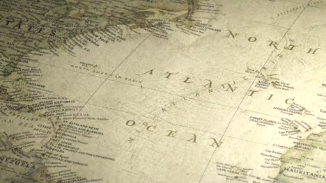 Vintage-Karte-Zum-Nordatlantik-Schwenken