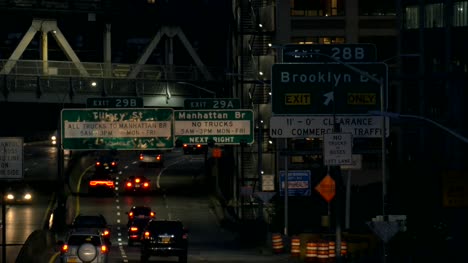 Traffic-Moving-Along-a-New-York-Freeway-at-Night
