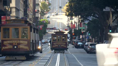 Straßenbahnen-In-Kalifornien-Straße-San-Francisco