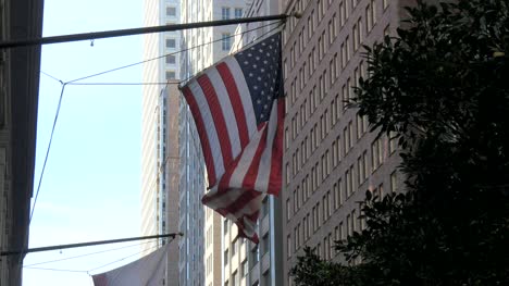 USA-Flag-Flying-in-Downtown-San-Francisco
