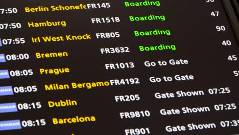 Close-Up-of-Airport-Departure-Board