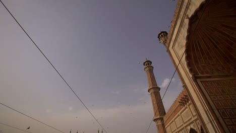 Vögel-Fliegen-über-Eine-Moschee-In-Indien