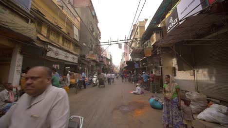 Slow-Motion-Shot-of-a-Wide-Delhi-Street