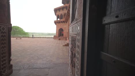 Panning-Shot-Through-an-Ornate-Corridor-in-India