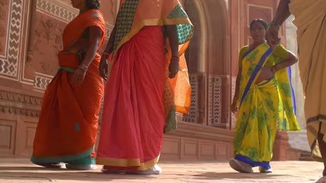 Panning-Shot-of-Indian-Women-Walking