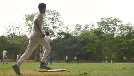 Mann-Lässt-Einen-Cricketschläger-Fallen