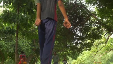 Indian-Boys-Playing-Football-in-a-Park