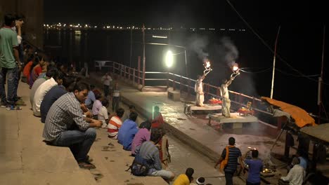 Reveal-Shot-of-Men-Performing-Fire-Ceremony