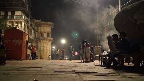 Men-and-Women-on-Indian-Street-at-Night