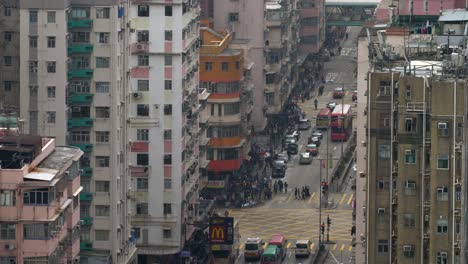 Blick-Hinunter-Auf-Die-Belebte-Hong-Kong-Street