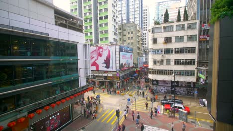 Zeitraffer-Für-Den-Verkehr-In-Der-Innenstadt-Von-Hongkong