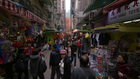 Belebte-Marktstraße-In-Hongkong