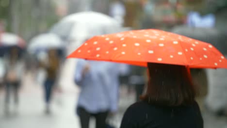 Out-of-Focus-Shot-of-People-in-Rain